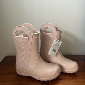 CROCS Kids' Light Pink Can Handle It Rain Boots